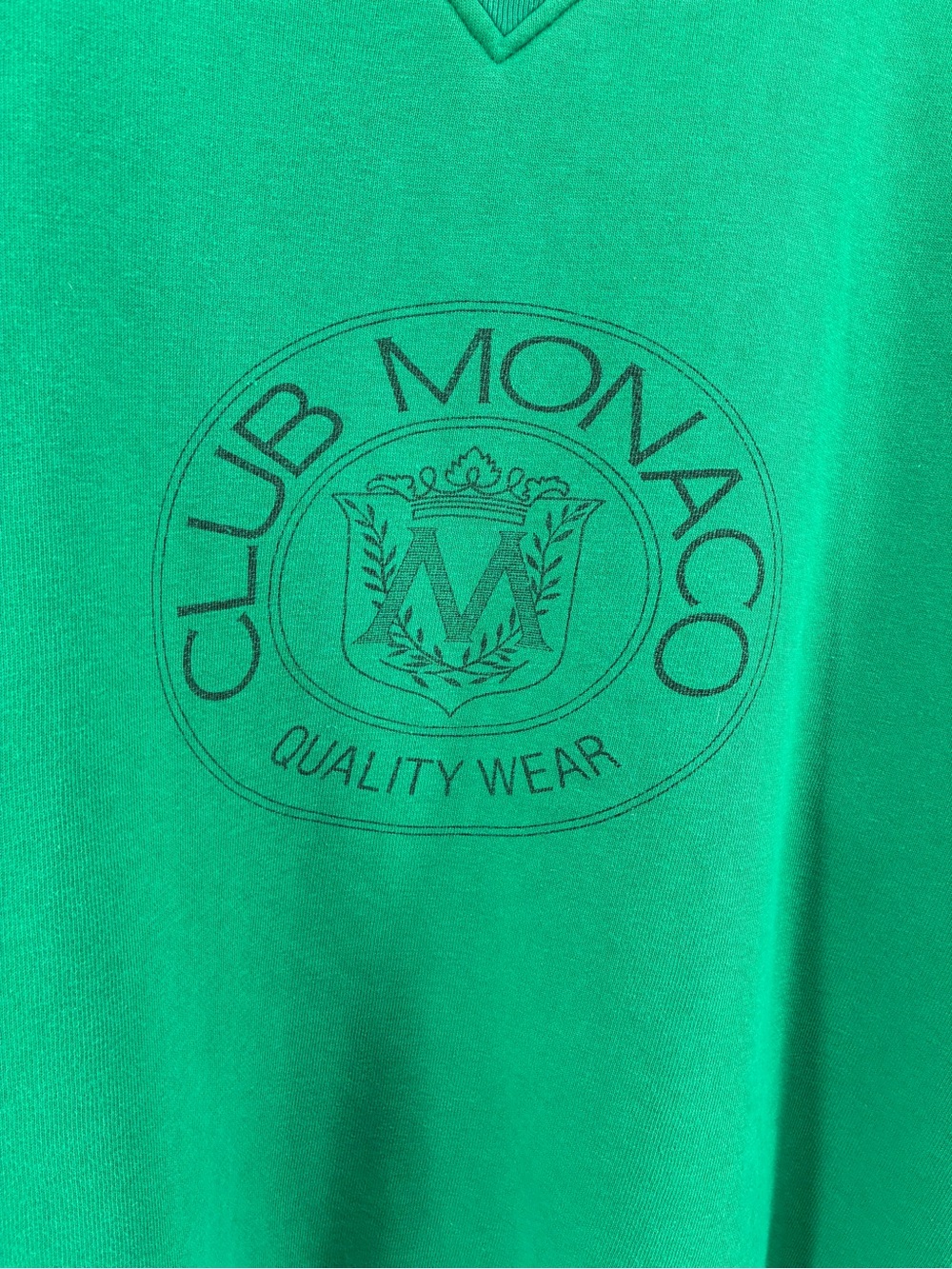 Vintage Club Monaco Men's Green Logo Sweatshirt Made in Hong Kong - Picture 3 of 7
